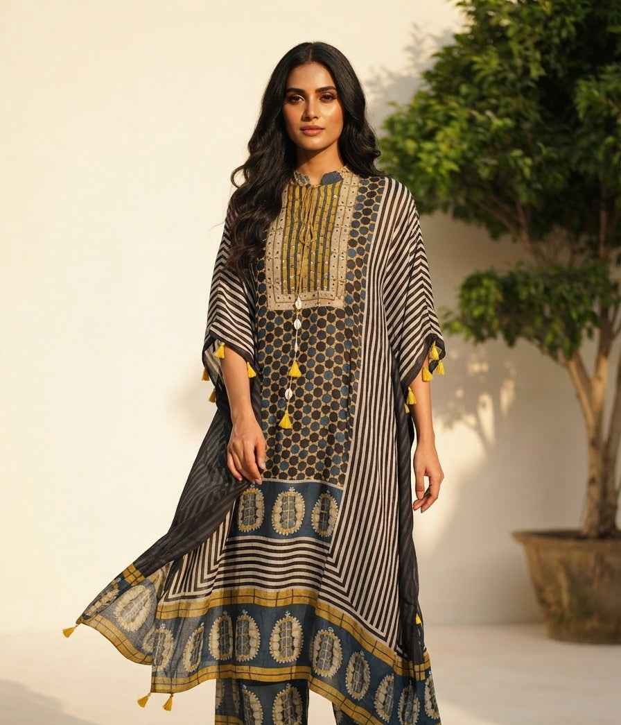 Premium Muslin Printed Kaftan