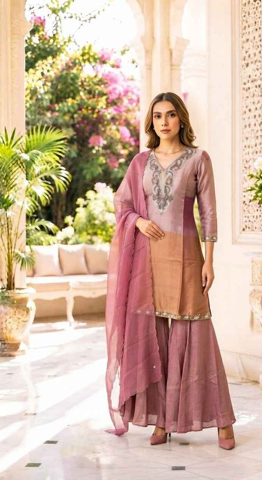 Premium Giraffe Silk Dupatta Set With Divider CHS035