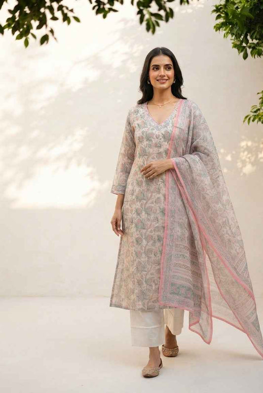 Pure Chanderi Dupatta Set