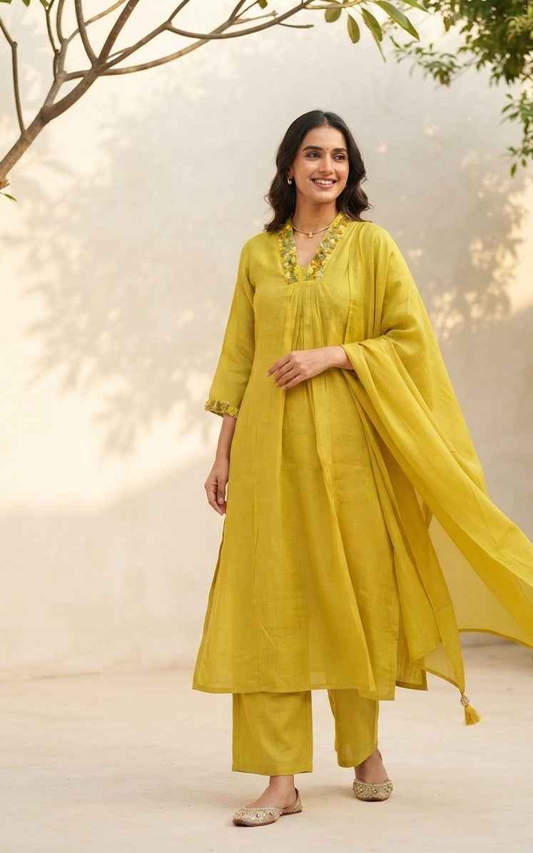 Pure Chanderi Dupatta Set