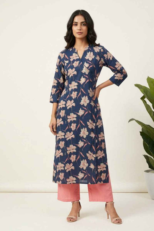 Pure Cotton Angrakha Style Two Piece Pant Set  LS002