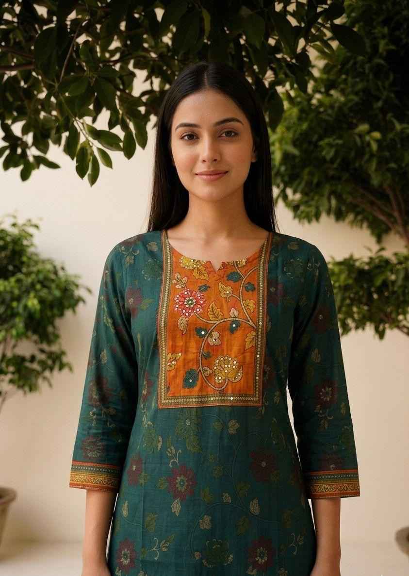 Digital Print Dupatta Set In Cotton Fabric CS0313
