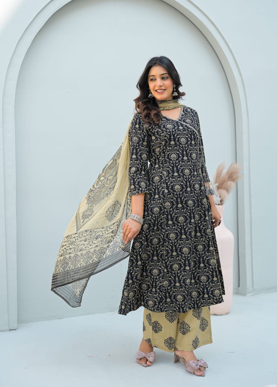 Premium Cotton Angrakha Style Dupatta Set CS0168