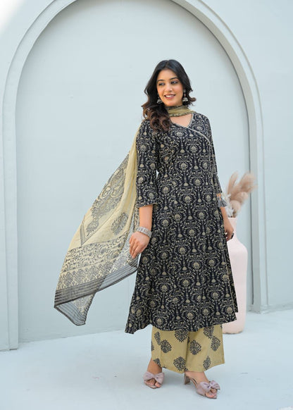 Premium Cotton Angrakha Style Dupatta Set CS0168