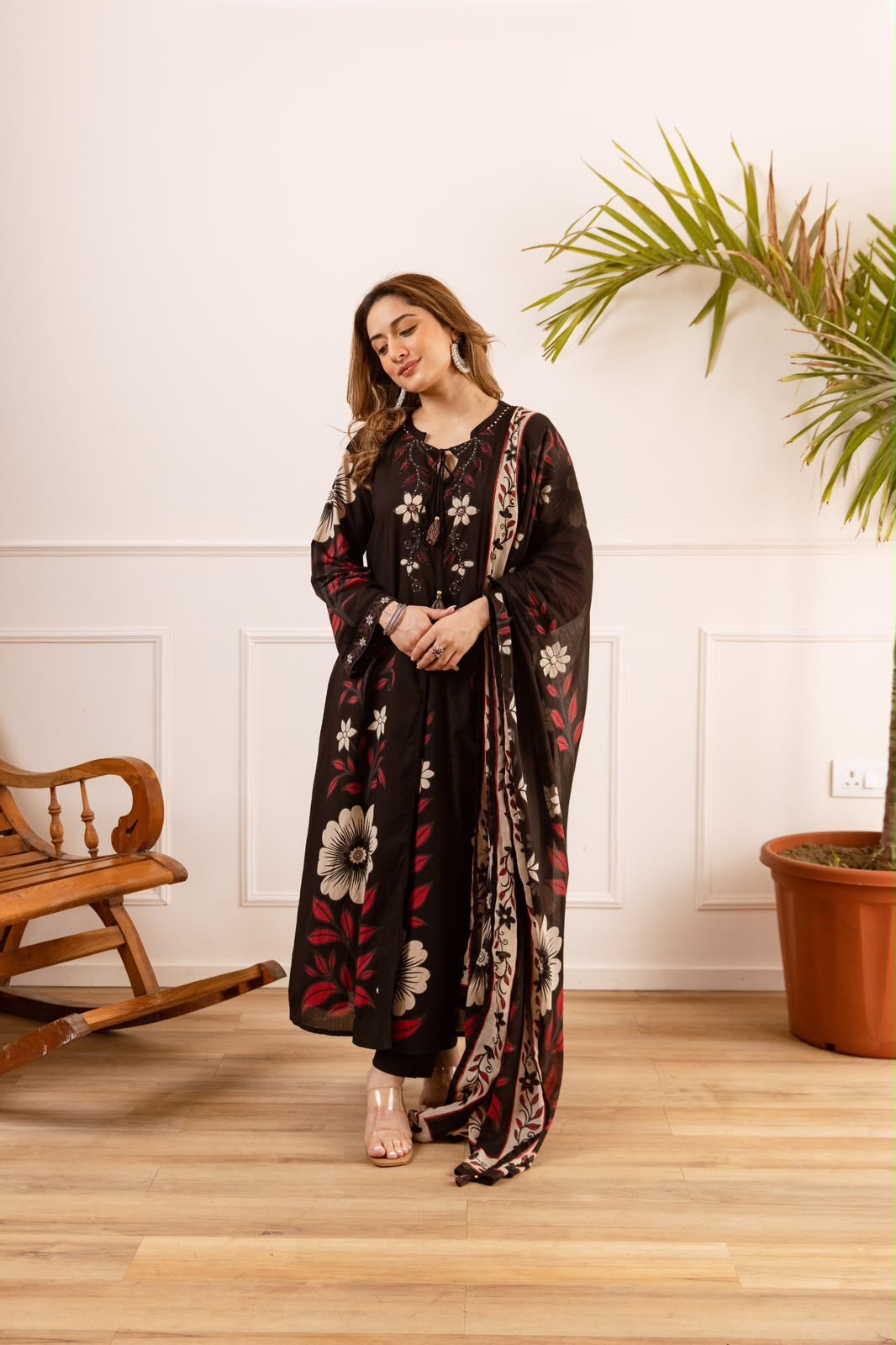 Anarkali Dupatta Set in Cotton Fabric CS0348