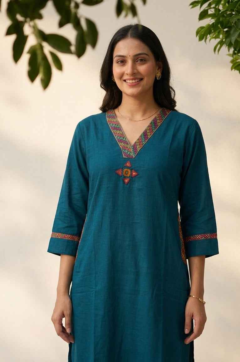 Premium Dabu Cotton Solid Base With Printed Dupatta Set CS0325