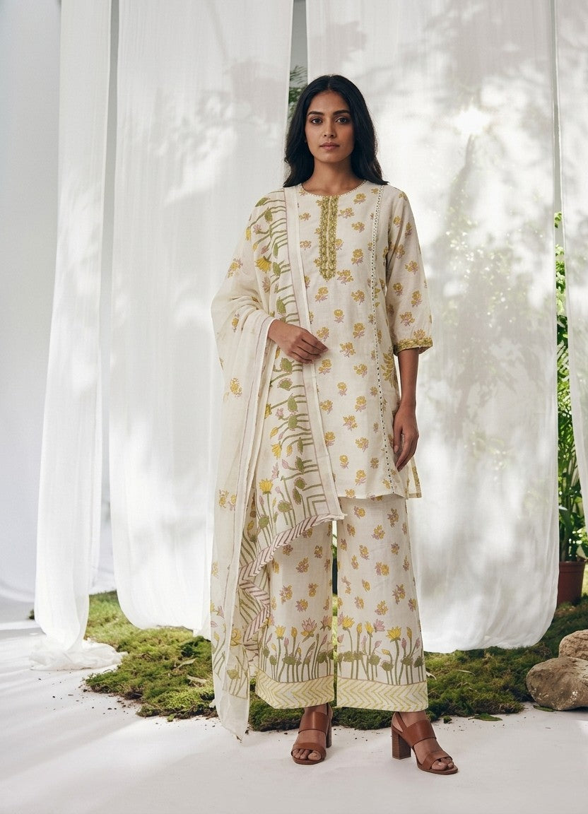 Pure  Mul Cotton Short Length Dupatta Set MC030