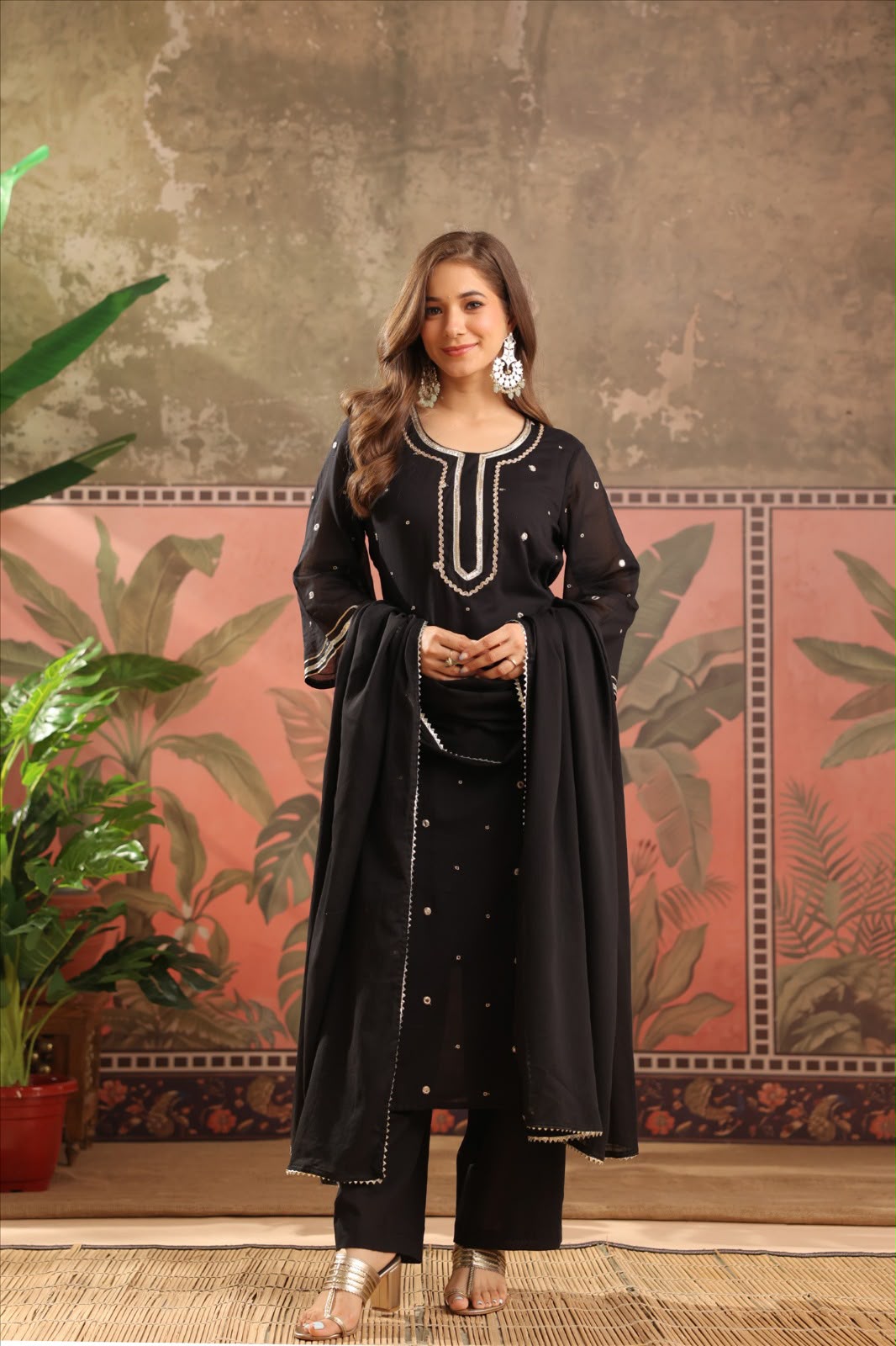 Mul Cotton Dupatta Set With Lining (Prebooking) MLC51