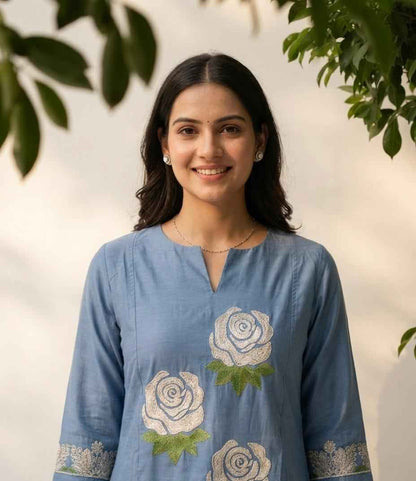 Premium silk pant sets with embroidery PS0170