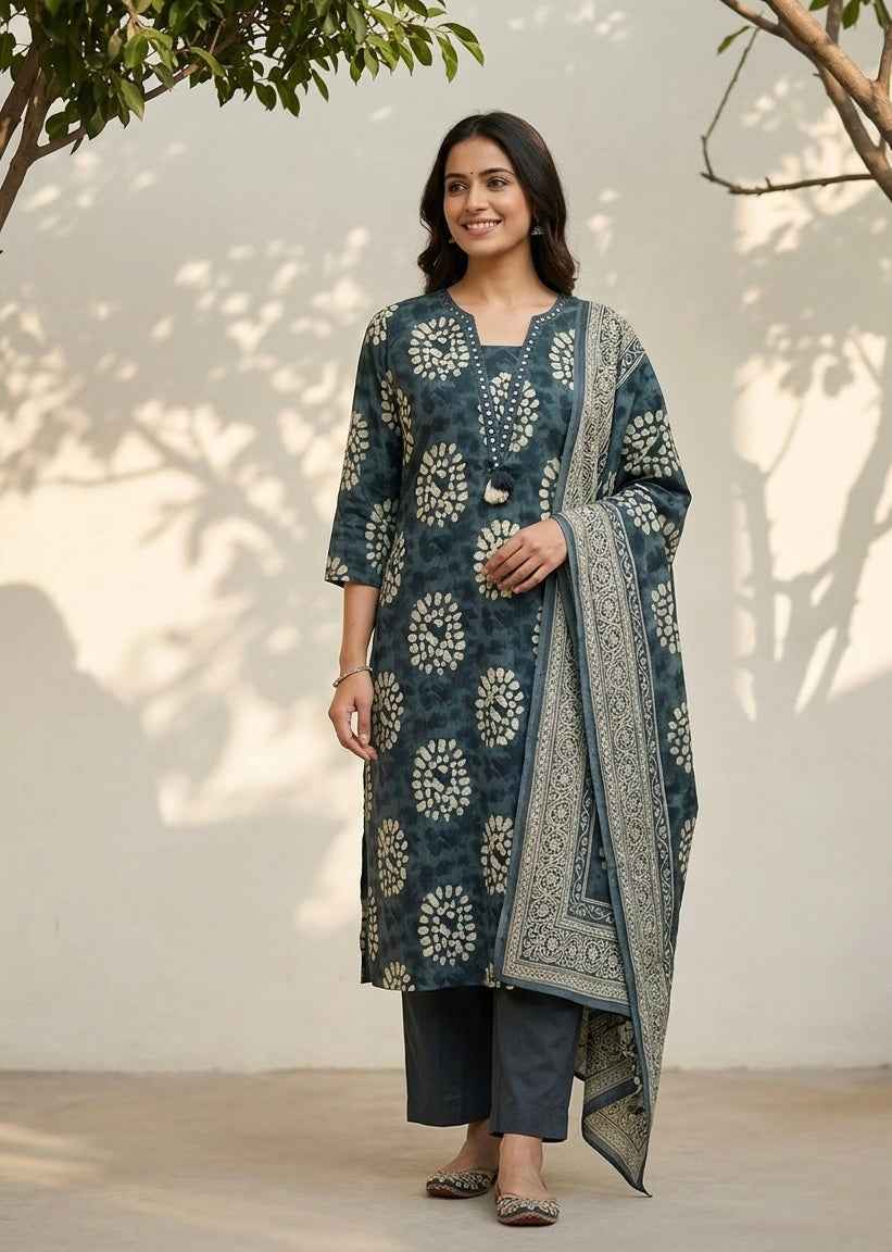 Pure Cotton Dupatta Set CS0311