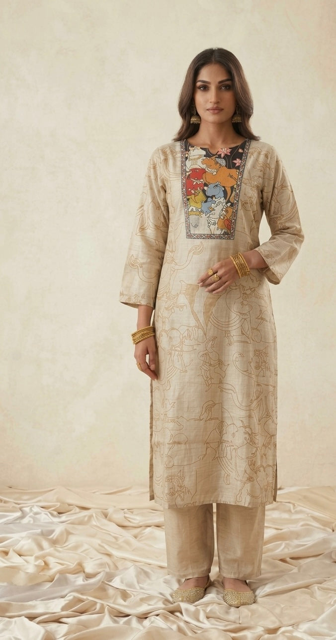 Printed Chanderi Dupatta Set CHS055