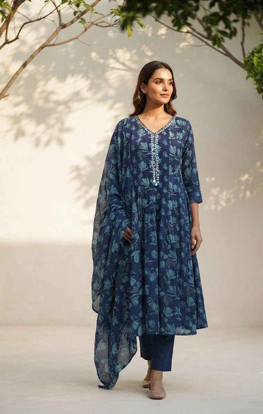 Pure Mul Cotton Printed Dupatta Set MC034