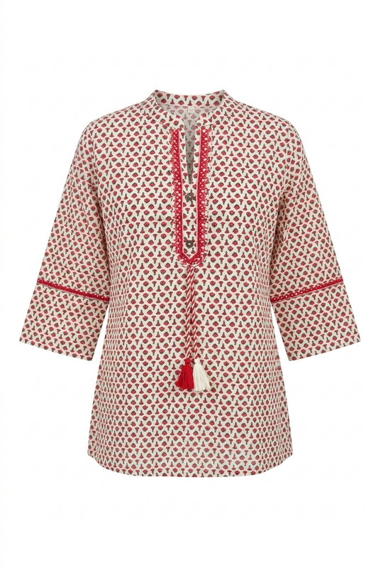 Printed Short Top In Cotton