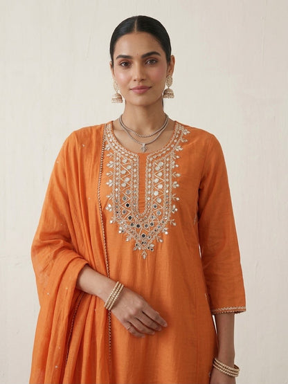 Banarasi Mul Chanderi With Linning And All Hand Embroidery MLC42