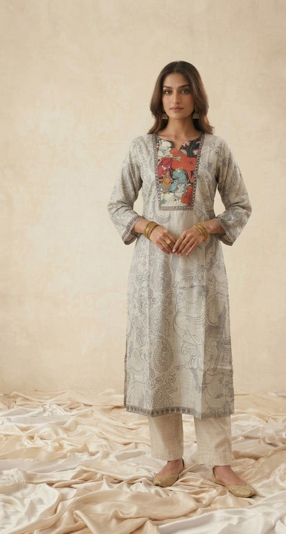 Printed Chanderi Dupatta Set CHS055