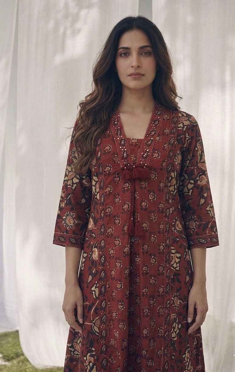 Pure Cotton Three Piece Dupatta  Set