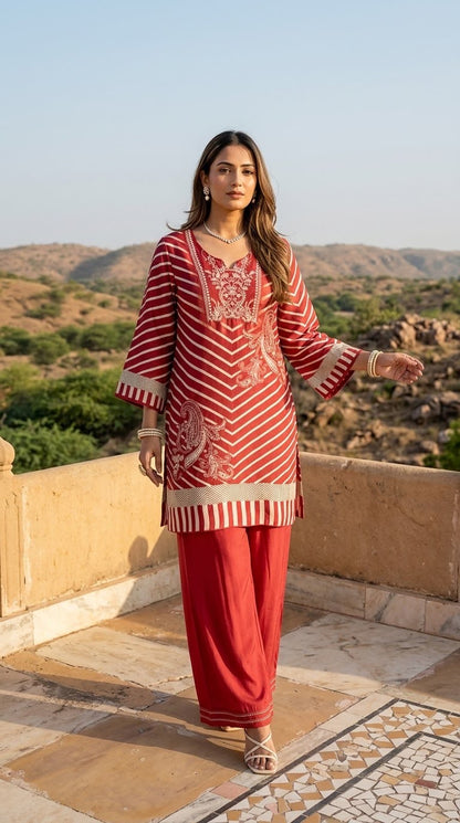 Co-Ord Set In Muslin Fabric COS187