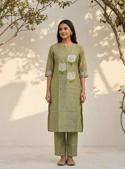 Premium silk pant sets with embroidery PS0170