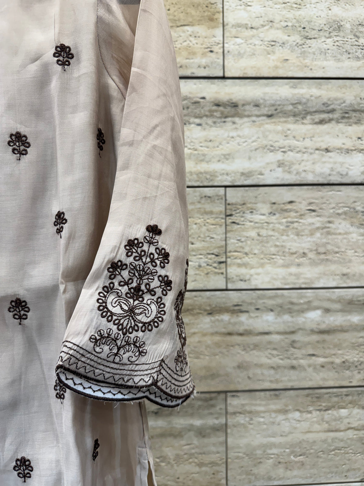 Embroidered Mul Chanderi Dupatta Set With lining MLC56