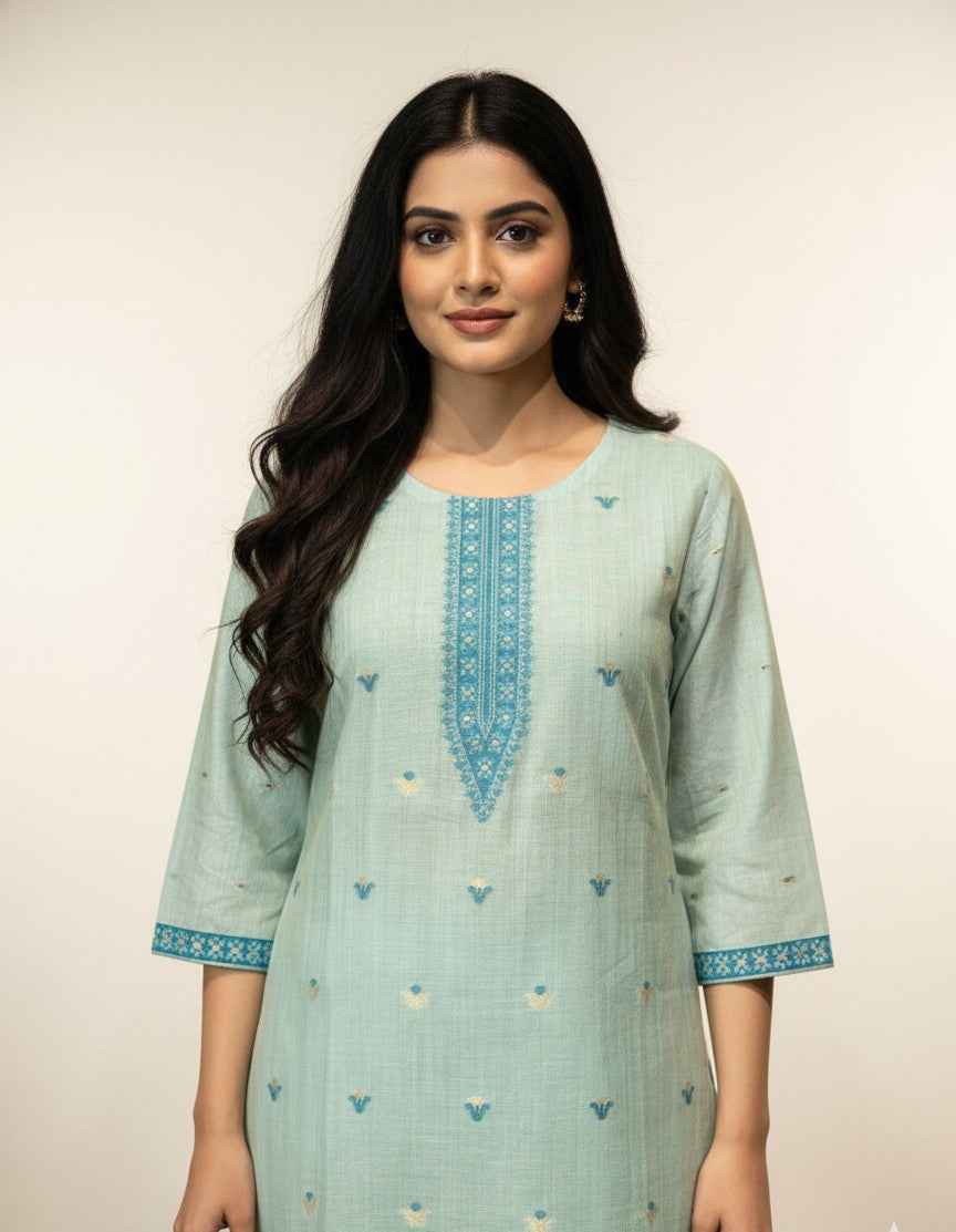 Pure chanderi slik Three Piece Dupatta Set  CS0196
