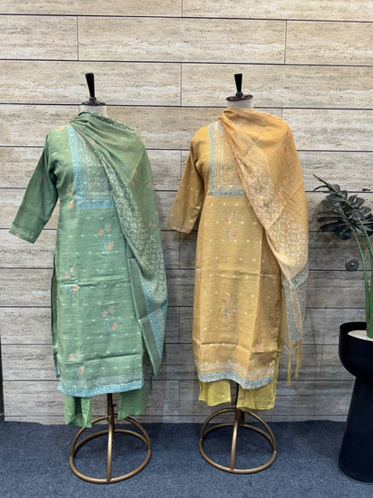Pure Linen Dupatta Set With Lining LN0025