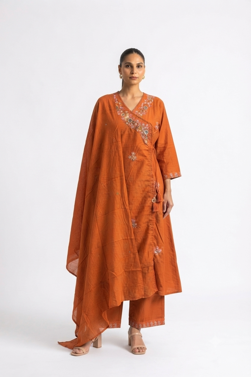 Pure Cotton  A Line Dupatta Set Pure Cotton Dupatta Set CS0386