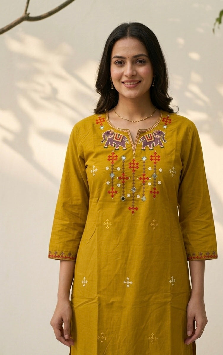 Premium Dabu Cotton Solid Base With Printed Dupatta Set CS0325
