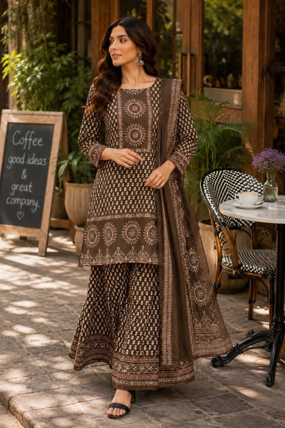 Premium Cotton dupatta set with divider