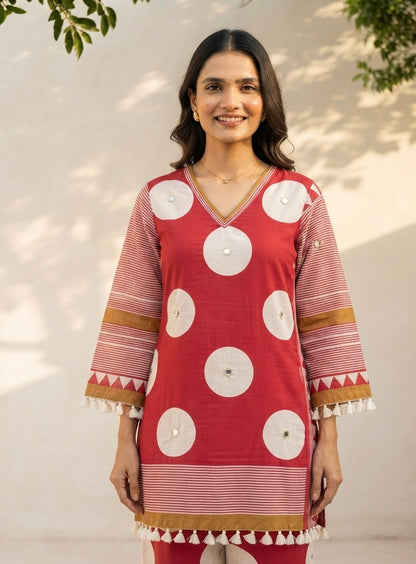 Pure Cotton Dupatta Set With Farsi Bottom CS0302