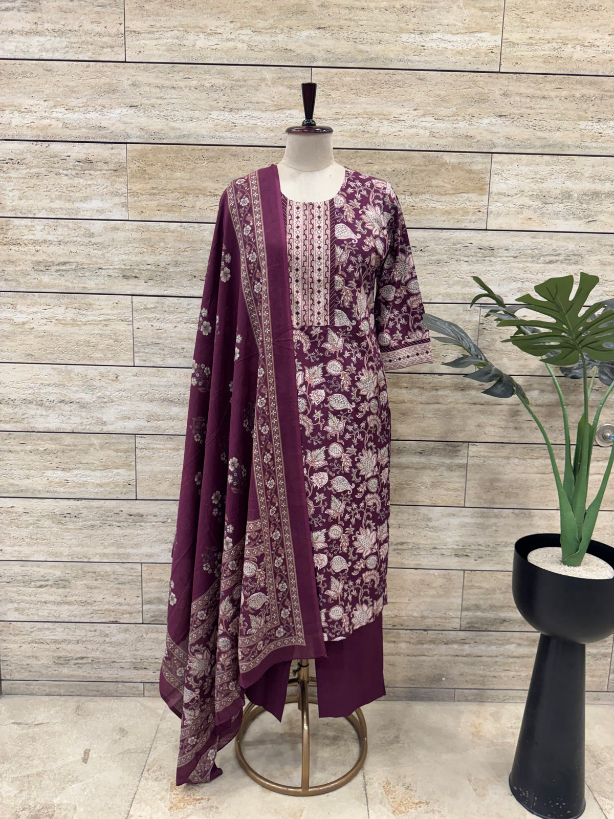 Pure Cotton Three Piece Dupatta Set CS0331
