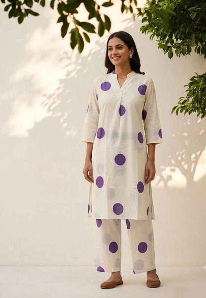 Pure Cotton Polka Dot Co Ord Set PS0171