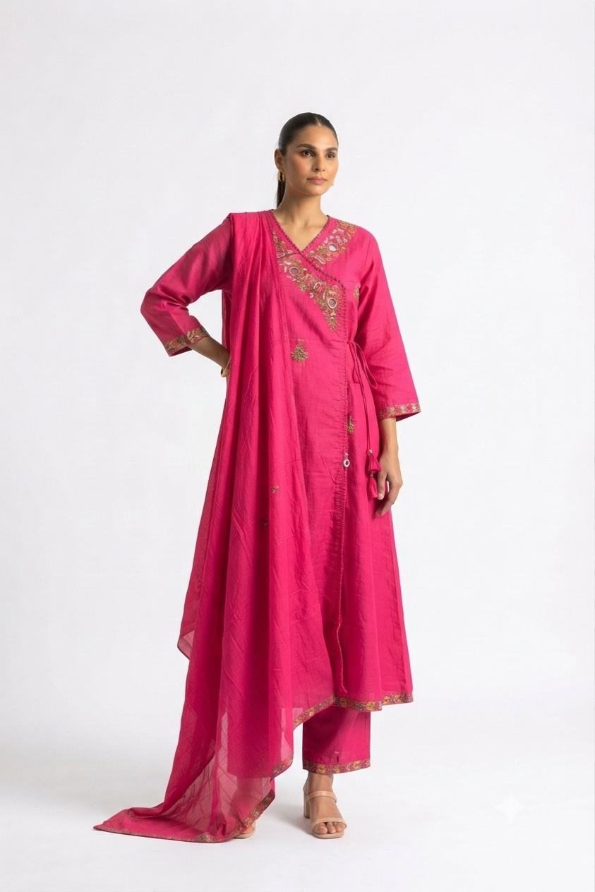 Pure Cotton  A Line Dupatta Set Pure Cotton Dupatta Set CS0386