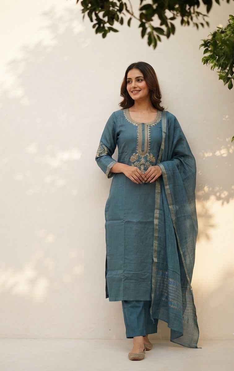 Pure Cotton Dupatta Set