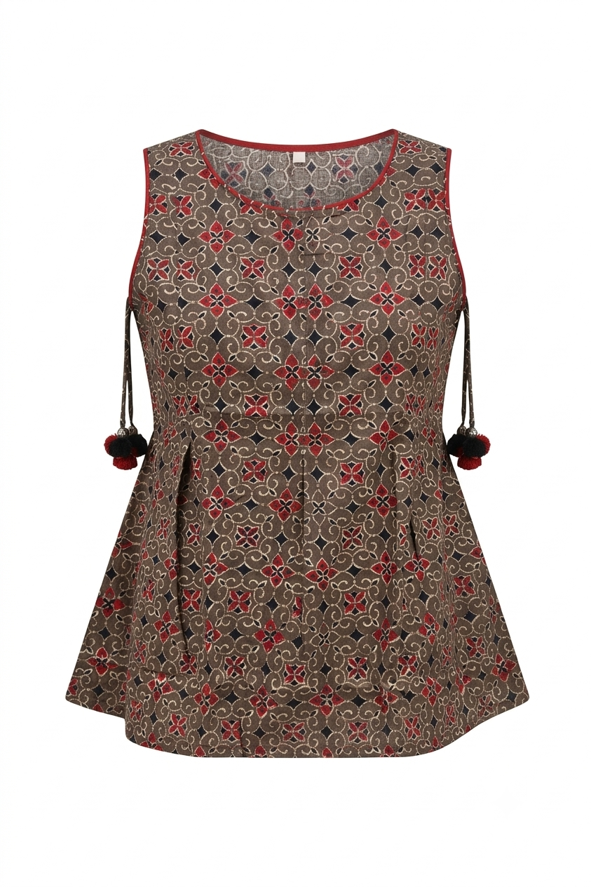 Printed Short Top In Cotton