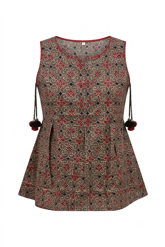Printed Short Top In Cotton