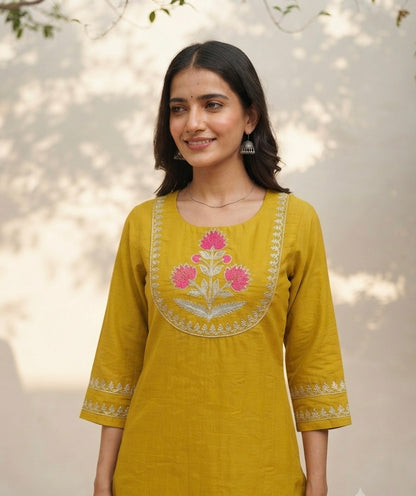 Premium Soft Raw Silk With Embroidery Plazo Set PS0167