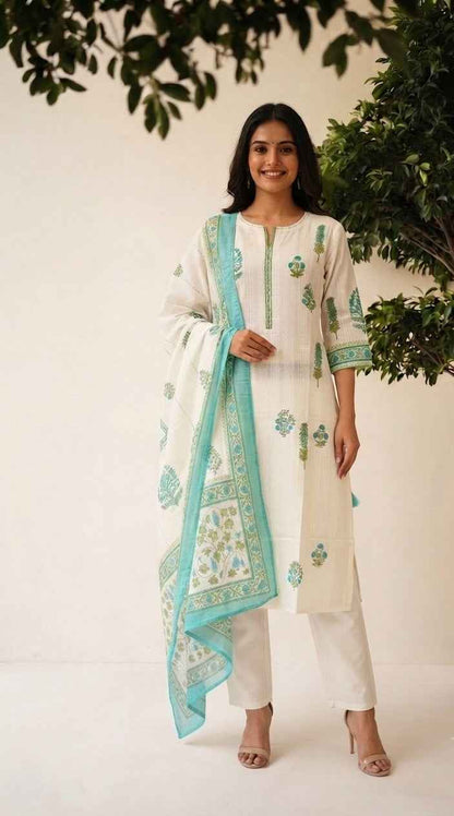 Pure Cotton Dupatta Set