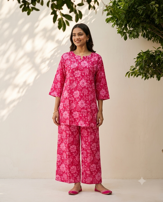 Big Size Co-Ord  Set In  Cotton Fabric TP016