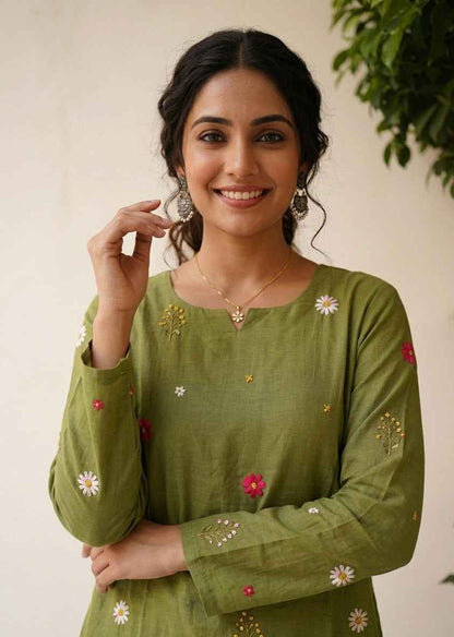 Premium Silk Alien Dupatta Set with embroidery