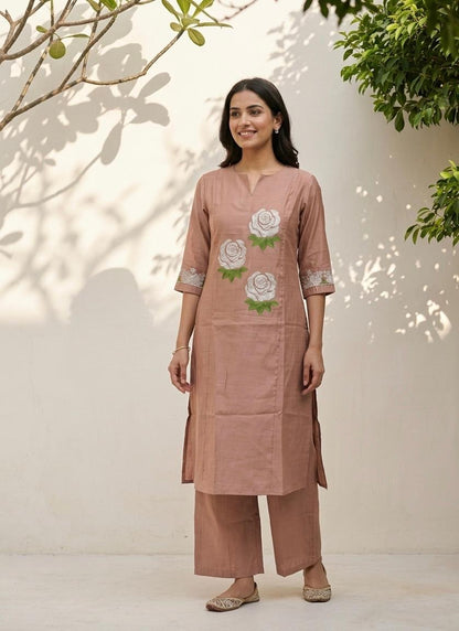 Premium silk pant sets with embroidery PS0170