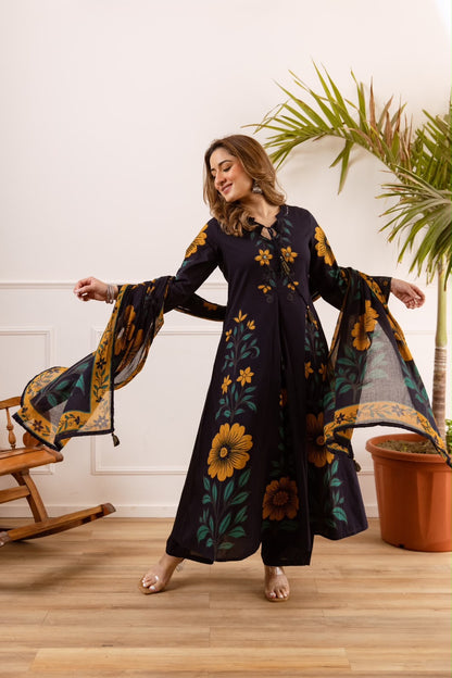 Anarkali Dupatta Set in Cotton Fabric CS0348