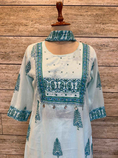Pure Mul  Cotton Dupatta Set