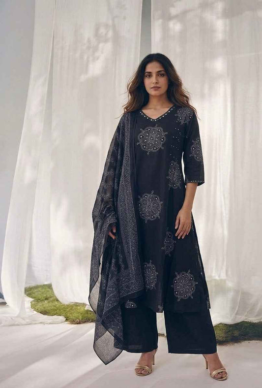 Pure Cotton Three Piece Dupatta Set