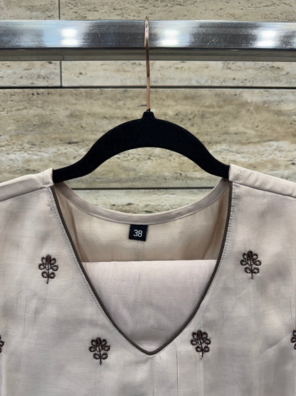 Embroidered Mul Chanderi Dupatta Set With lining MLC56