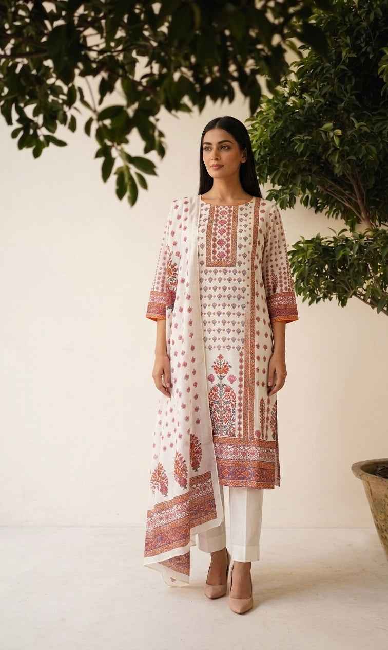 Pure Cotton Printed Dupatta Set CS0373