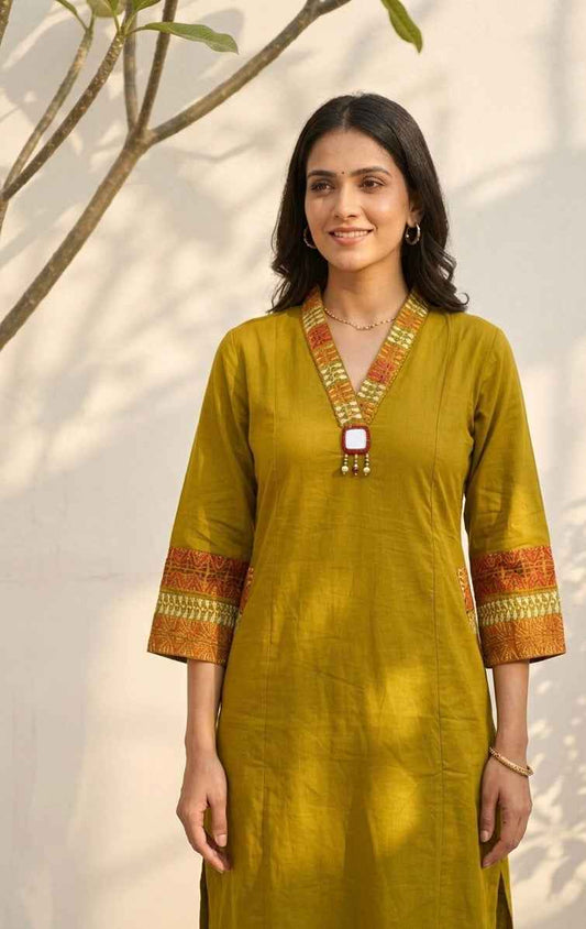 Premium Dabu Cotton Solid Base With Printed Dupatta Set CS0323
