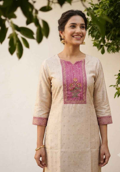 Chanderi Suit With Printed Dupatta Set CHS032