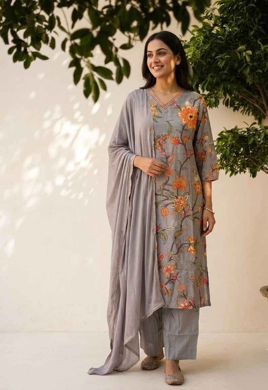 Pure muslin Dupatta Set