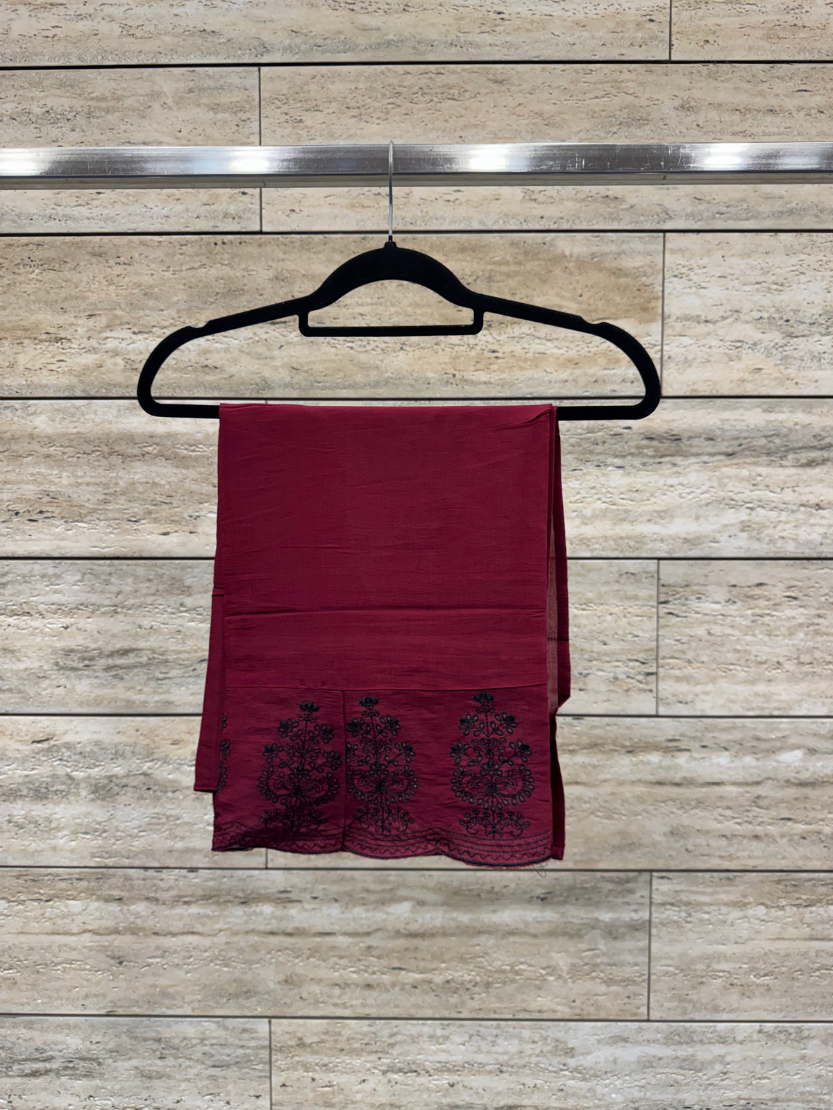 Embroidered Mul Chanderi Dupatta Set With lining MLC56