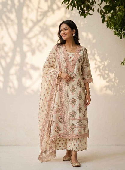 Embroidered Dupatta  Set In Cotton Fabric CS0310